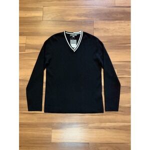 G/FORE Golf Sweater Onyx Black Waffle Knit Merino Wool V-Neck NWT Men's Medium